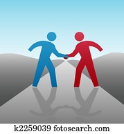 geschäftsmenschen, partner, to, fortschritt, gemeinsam, mit, händeschütteln