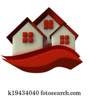 Houses icon 3D image