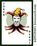 Joker playing card Clipart | k5295963 | Fotosearch
