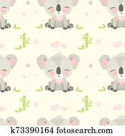 seamless, muster, mit, niedlich, koalab?r seamless, muster, mit, niedlich, koalab?r