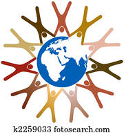 verschieden, symbol, leute, hände halten, in, ring, ungefähr, planet erde