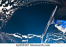 Window washer cleaning glass Window washer cleaning glass