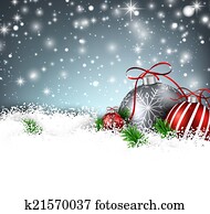 Winter background with christmas balls. Winter background with christmas balls.