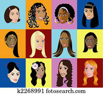 12 Women Faces Diversity