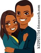 African American Couple Hugging