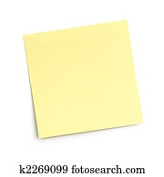 blank sticky note on white