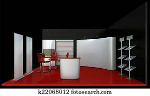 Empty black booth trade Empty black booth trade