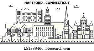Hartford, Connecticut, New State House vintage engraving Clipart