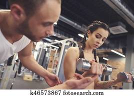 Instructor paying attention on details