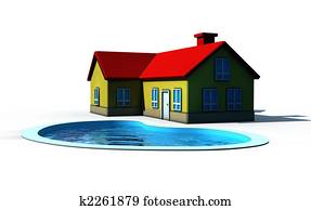 isolated house with swimming pool isolated house with swimming pool