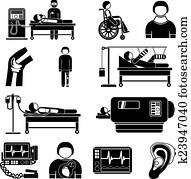 Life support medical equipment icons Life support medical equipment icons