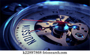 Mission on Pocket Watch Face. Mission on Pocket Watch Face.