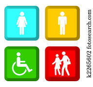 People silhouettes on buttons