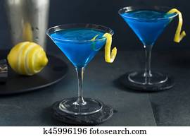 Refreshing Blue Martini Cocktail