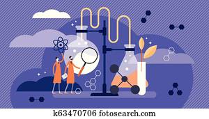 Science vector illustration. Flat medical pharmacy example with scientists. Science vector illustration. Flat medical pharmacy example with scientists.