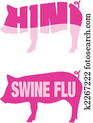 Swine flu H1N1 icons