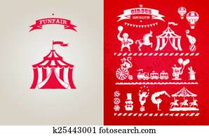 vintage poster with carnival, fun fair, circus vector background vintage poster with carnival, fun fair, circus vector background
