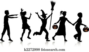 Children on Halloween night Children on Halloween night