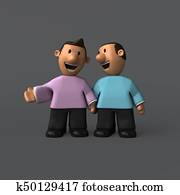 Gay couple - 3D Illustration Gay couple - 3D Illustration