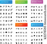 groß, symbol, sammlung