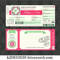 Vintage Boarding Pass Wedding Invitation Template Vintage Boarding Pass Wedding Invitation Template