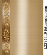 Wedding Invitation Elegant Gold border Wedding Invitation Elegant Gold border