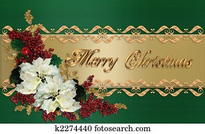 כרטיס של חג ההמולד, אלגנטי, דש