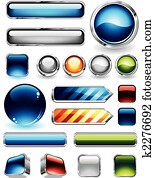 מבריק, כפתורים, אוסף