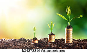 成長する, お金, -, チャート, 中に, 上昇