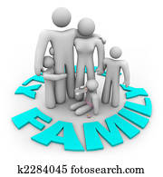 Family Word Circle - Mom Dad and Kids