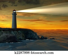 Lighthouse at sunset Lighthouse at sunset