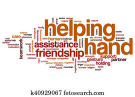 main aidant, mot, nuage