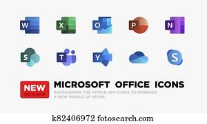 New set flat icons office programs New set flat icons office programs