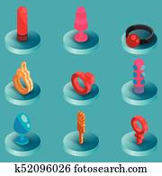 shop color isometric icons shop color isometric icons