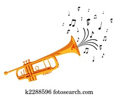 Trumpet blowing notes. Trumpet blowing notes.