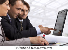 três, pessoas negócio, trabalhando