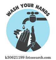 Wash your hands or safe hand washing vector symbol Wash your hands or safe hand washing vector symbol