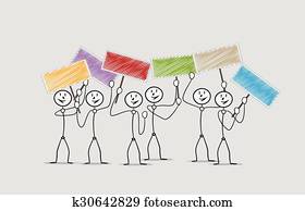 קבץ, של, demonstrants