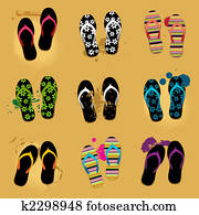 Beach sandals on sand Beach sandals on sand