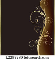 Elegant dark background with golden floral design elements Elegant dark background with golden floral design elements
