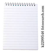 lined note pad with spiral binding.