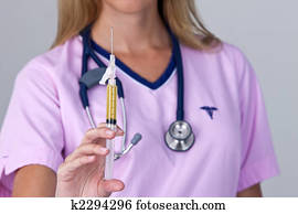 Medical Nurse with Syringe