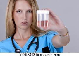 Nurse with Specimen Bottle