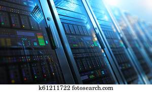 Server room interior in datacenter Server room interior in datacenter