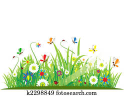 verão, prado, bonito