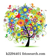 פרחוני, עץ, יפה