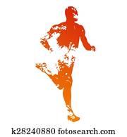 Abstract grungy runner silhouette Abstract grungy runner silhouette