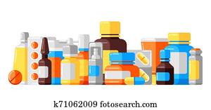 Background with medicine bottles and pills. Background with medicine bottles and pills.