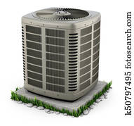 Heating and air conditioner unit on the stand Heating and air conditioner unit on the stand