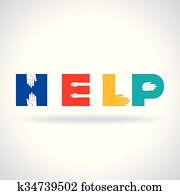 helfende hände, vektor, abbildung